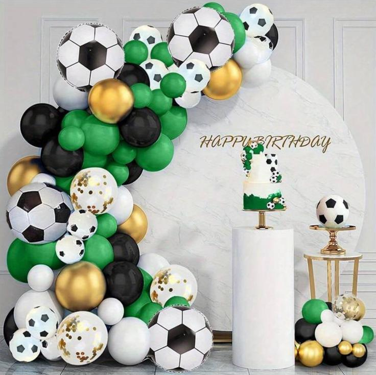 Birthday balloon setup, soccer theme — Event Ease Balloon Décor NJ